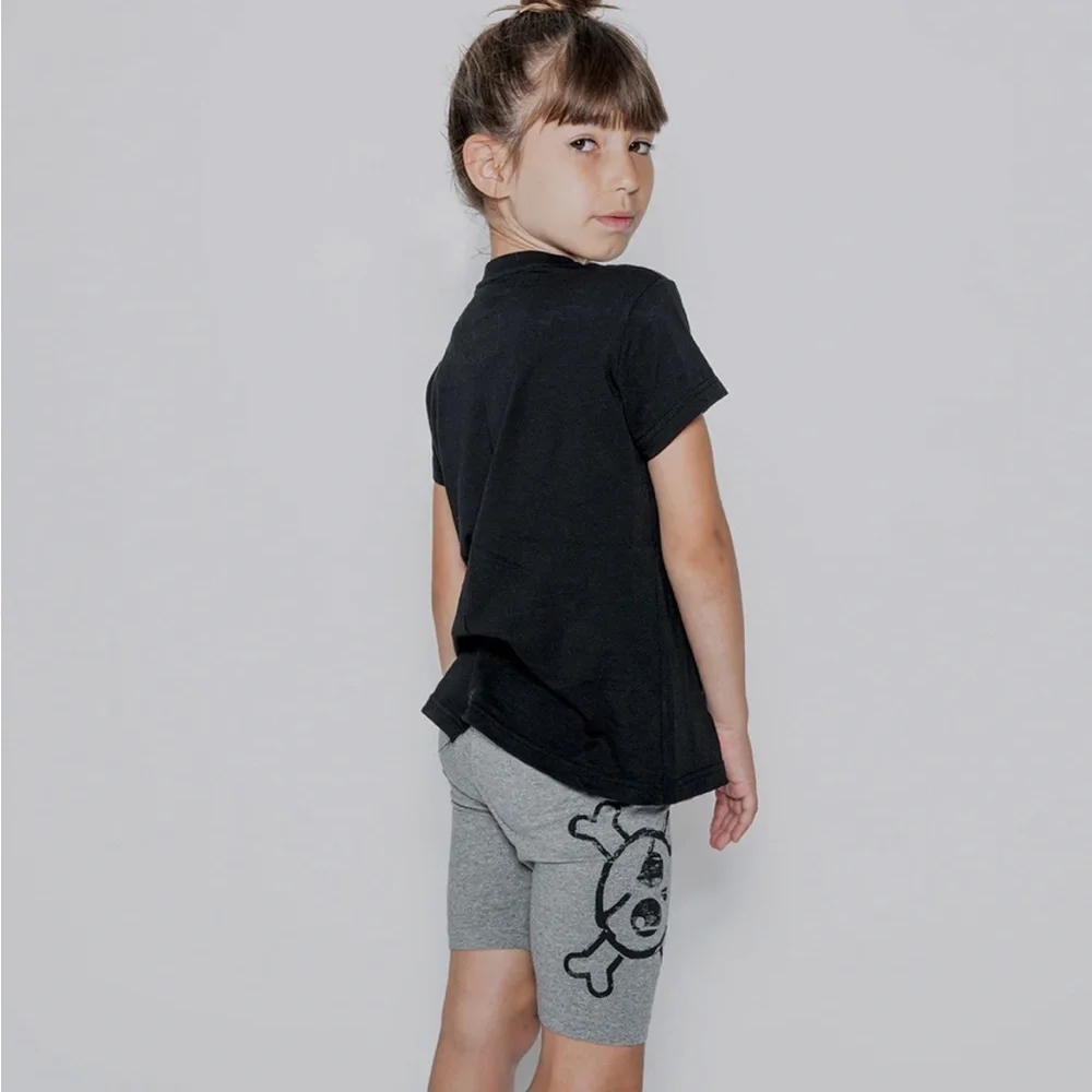Nununu Black Skull Print Kids Shorts